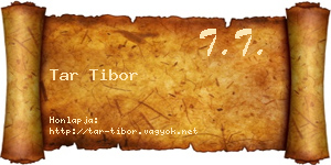 Tar Tibor névjegykártya